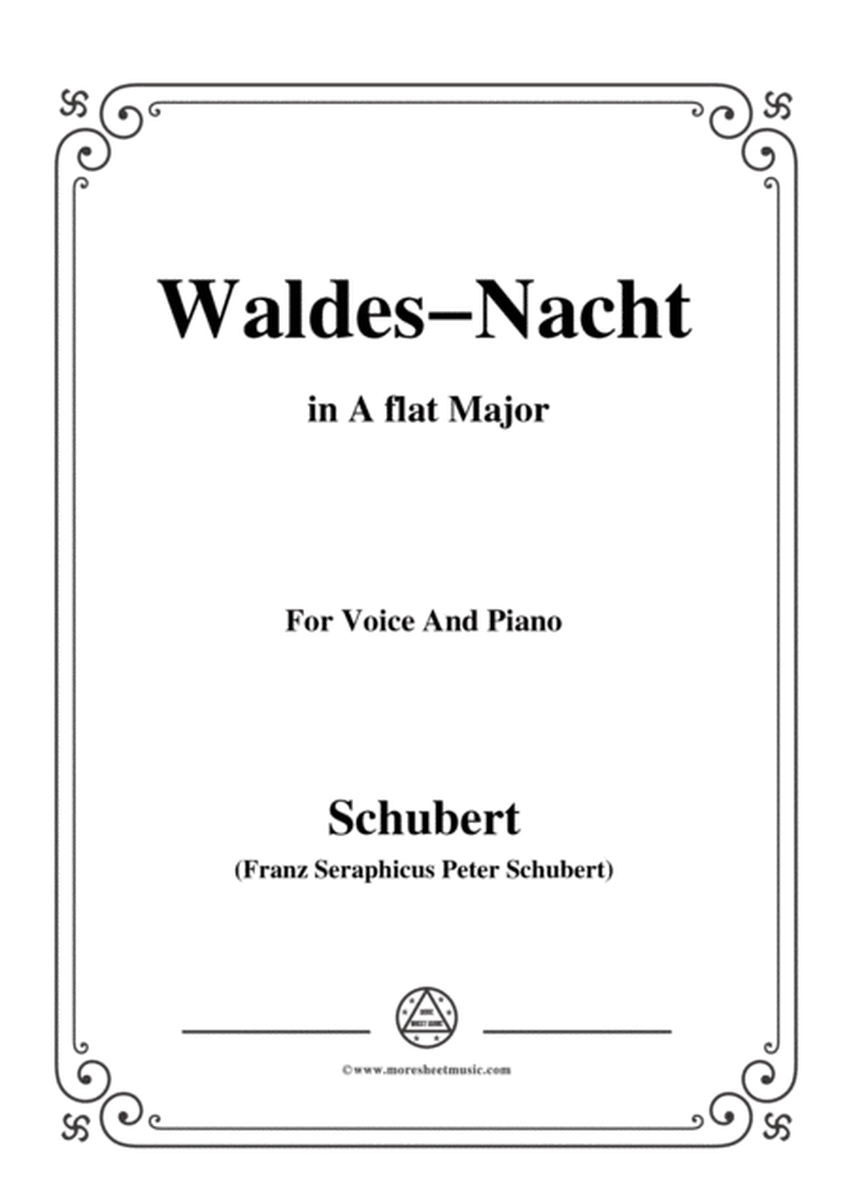 Schubert-Waldes-Nacht,D.708,in A flat Major,for Voice&Piano image number null