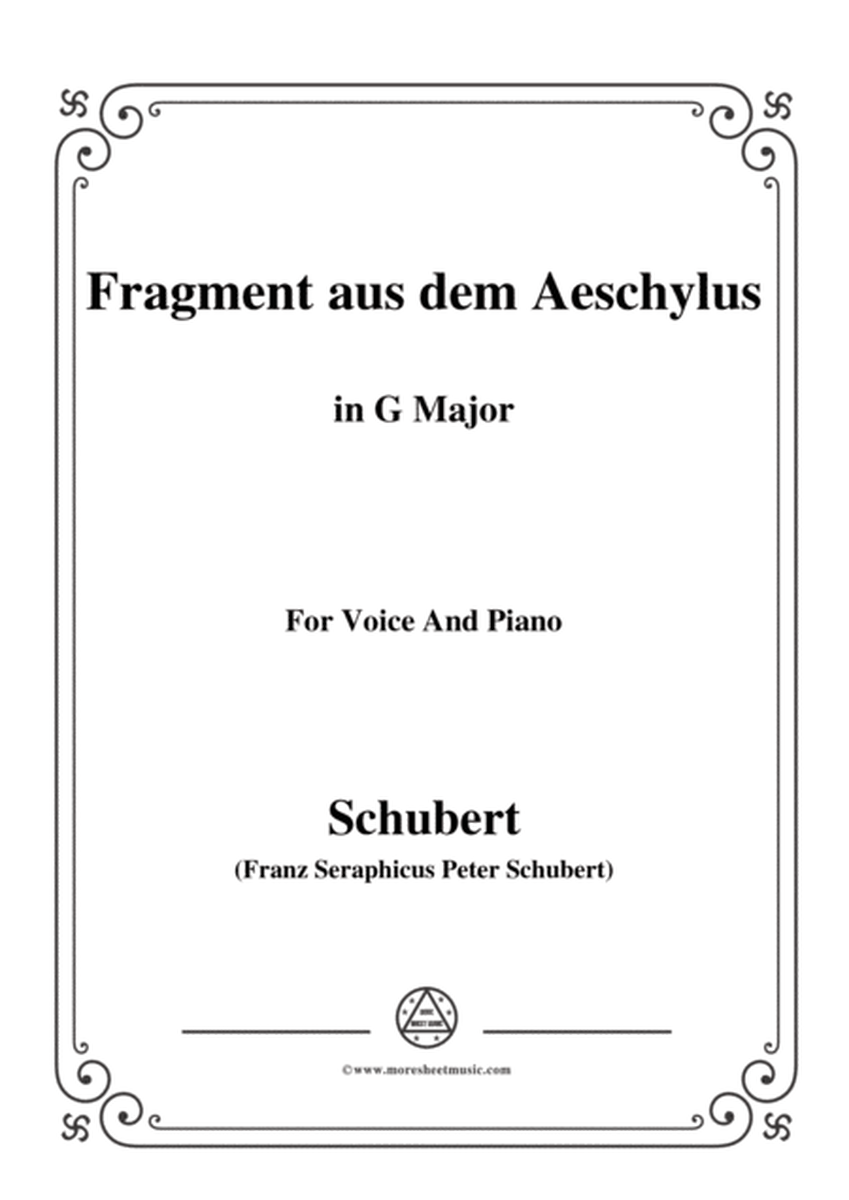Schubert-Fragment aus dem Aeschylus,in G Major,for Voice&Piano image number null