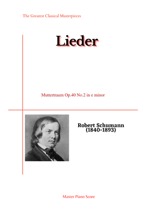 Book cover for Schumann-Muttertraum Op.40 No.2 in e minor