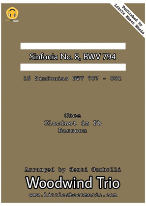 Book cover for Sinfonia No. 8 in F Major, BWV 794
