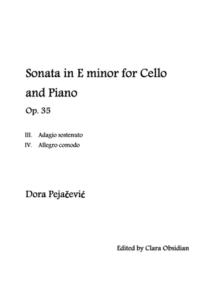 D. Pejačević: Sonata in E minor for Cello and Piano, Op. 35 [3rd/4th Movement]