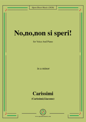 Book cover for Carissimi-No,no,non si speri,in a minor,for Voice and Piano