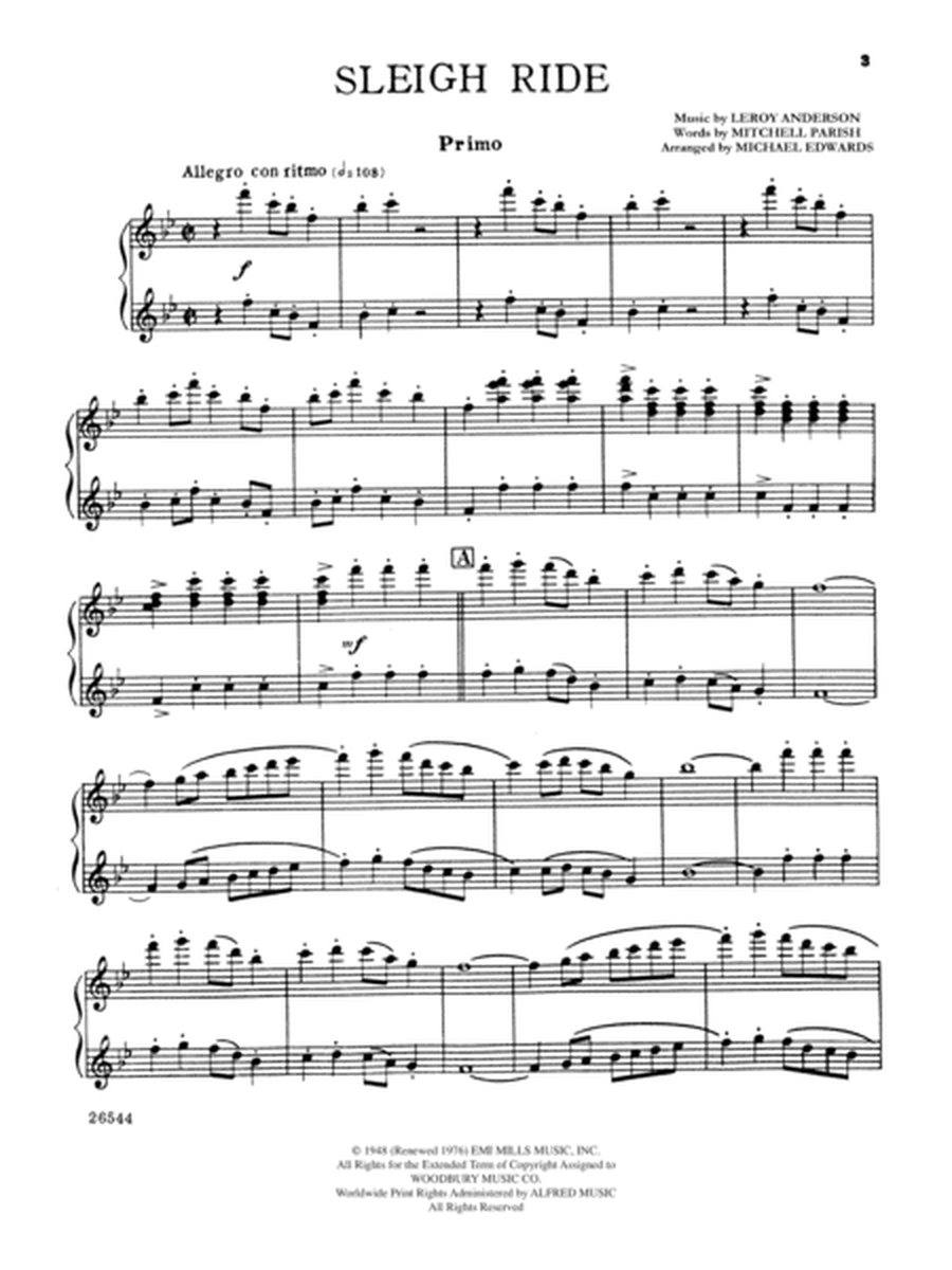 Sleigh Ride (Piano, Four-Hands)