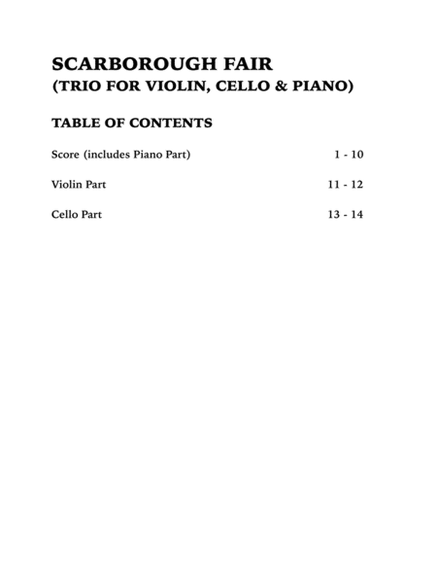 Scarborough Fair (Piano Trio): Violin, Cello and Piano image number null