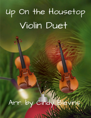 Book cover for Up On the Housetop, for Violin Duet