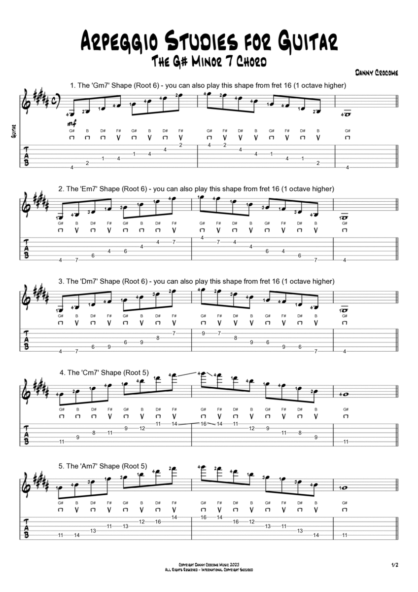 Arpeggio Studies for Guitar - The G# Minor 7 Chord image number null
