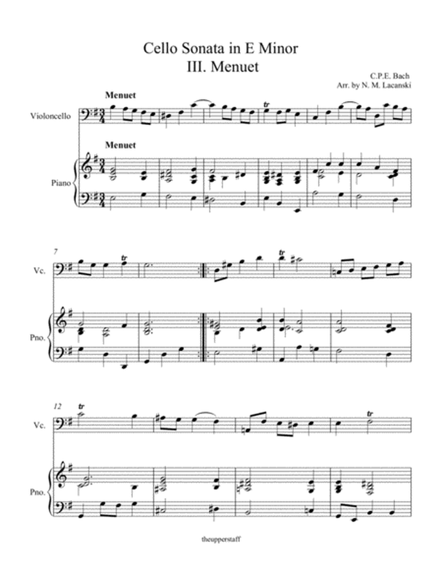 Cello Sonata in E Minor III. Menuet