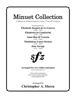 Book cover for Minuet Collection, for two violins and piano