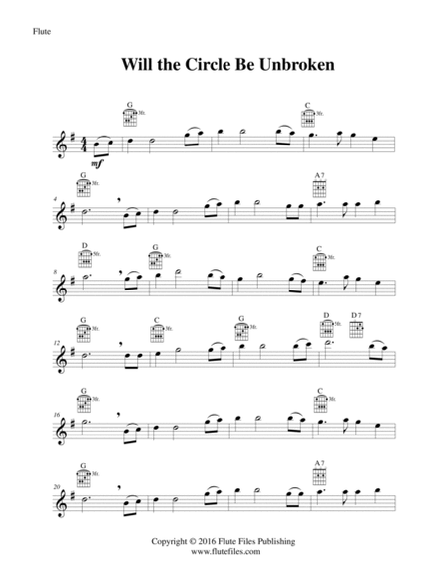 Will the Circle Be Unbroken - Flute Solo with Guitar Chords image number null