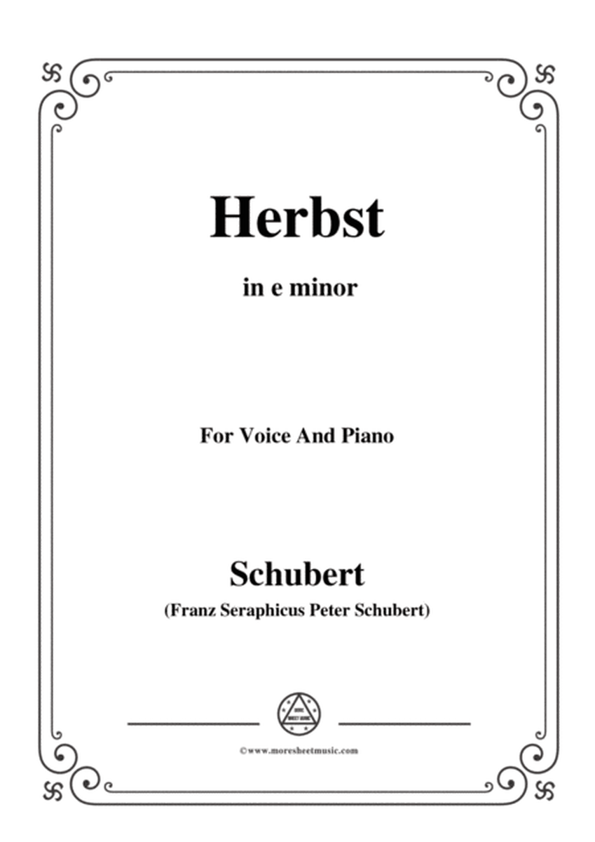 Schubert-Herbst(Autumn),in e minor,D.945,for Voice and Piano image number null
