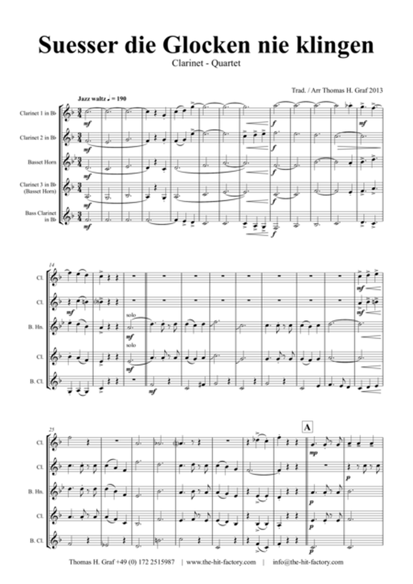Süßer die Glocken nie klingen - German Christmas song - Clarinet Quartet image number null