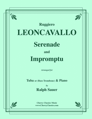 Book cover for Serenade and Impromptu for Tuba or Bass Trombone and Piano