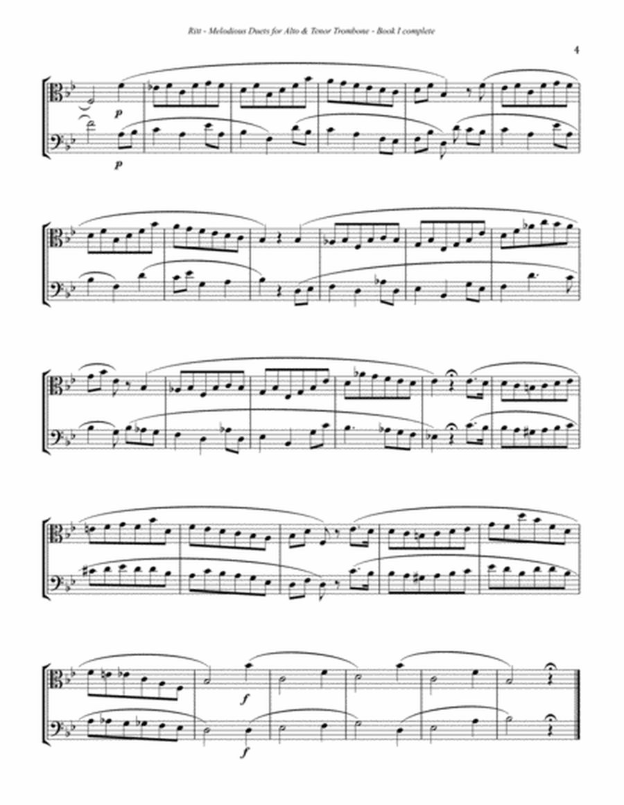 Melodious Duets to Rochut Bordogni Etudes for Alto and Tenor Trombones Book 1 complete