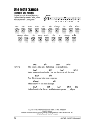 Book cover for One Note Samba (Samba De Uma Nota So)