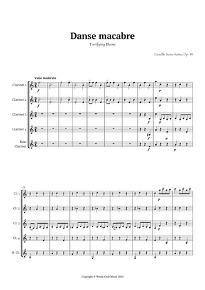 Book cover for Danse Macabre by Camille Saint-Saens for Clarinet Quintet