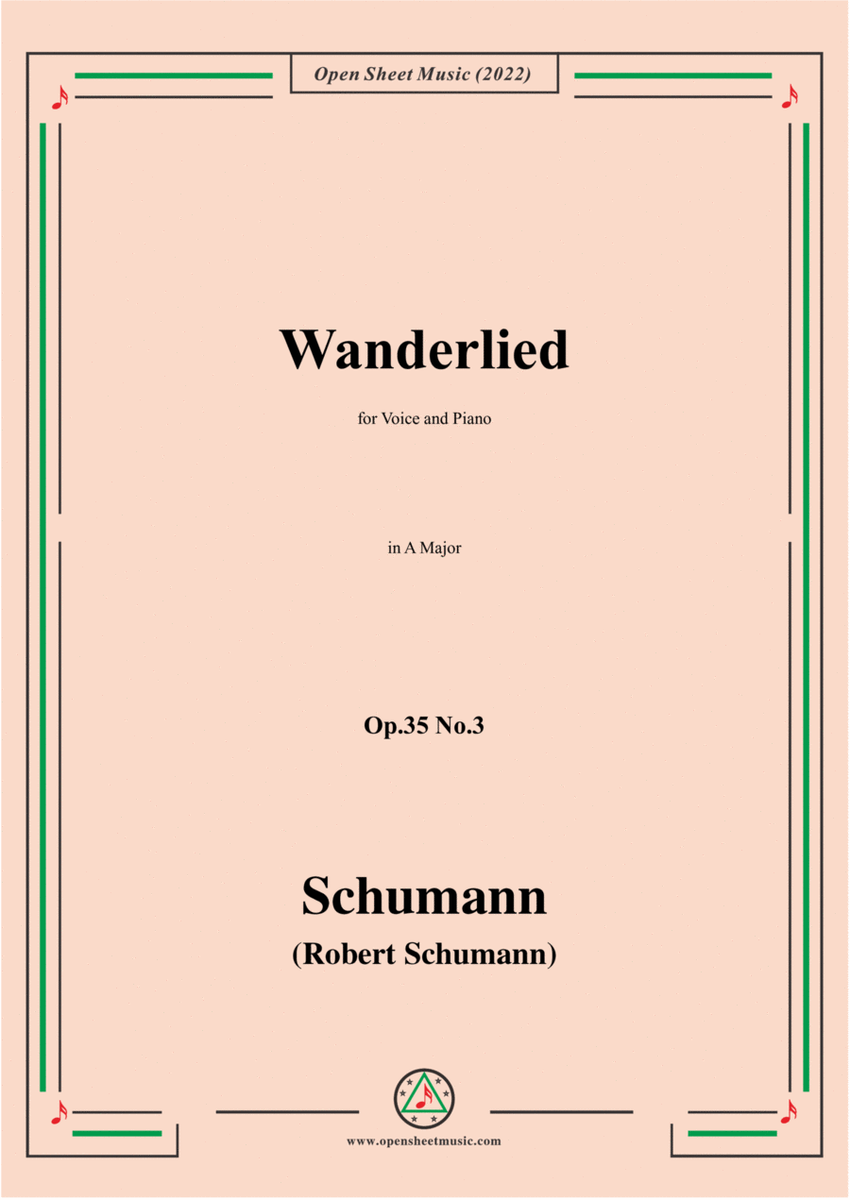 Schumann-Wanderlied,Op.35 No.3, in A Major image number null