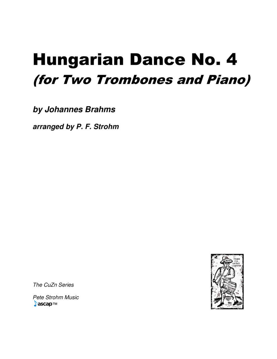 Hungarian Dance No. 4 for Two Trombones and Piano image number null