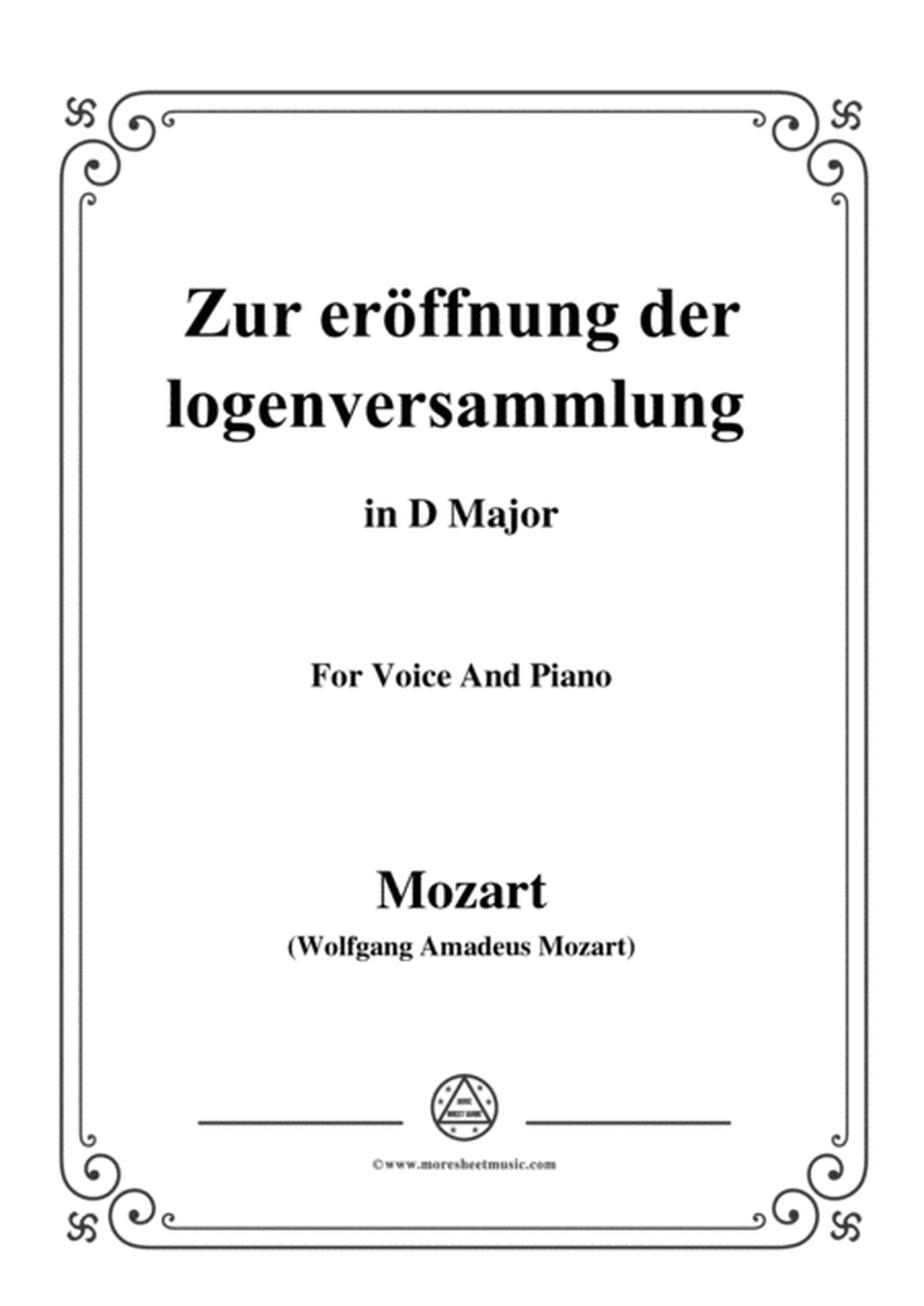 Mozart-Zur eröffnung der logenversammlung,in D Major,for Voice and Piano image number null