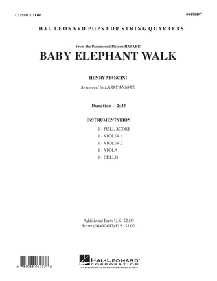 Book cover for Baby Elephant Walk - Full Score