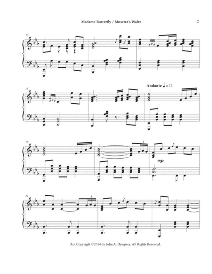 Puccini Medley: Un Bel Di (Madame Butterfly) and Musetta's Waltz (La Boheme): Piano Solo image number null