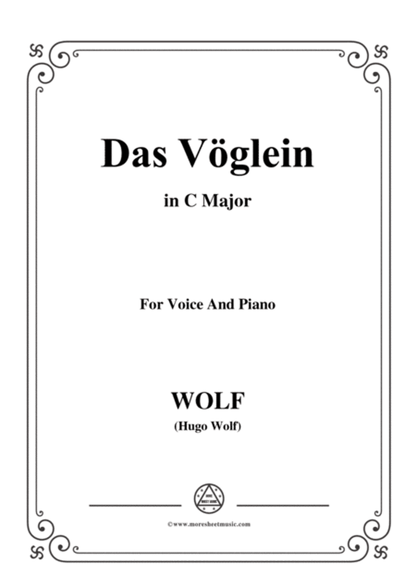 Wolf-Das Vöglein in C Major,for Voice and Piano image number null