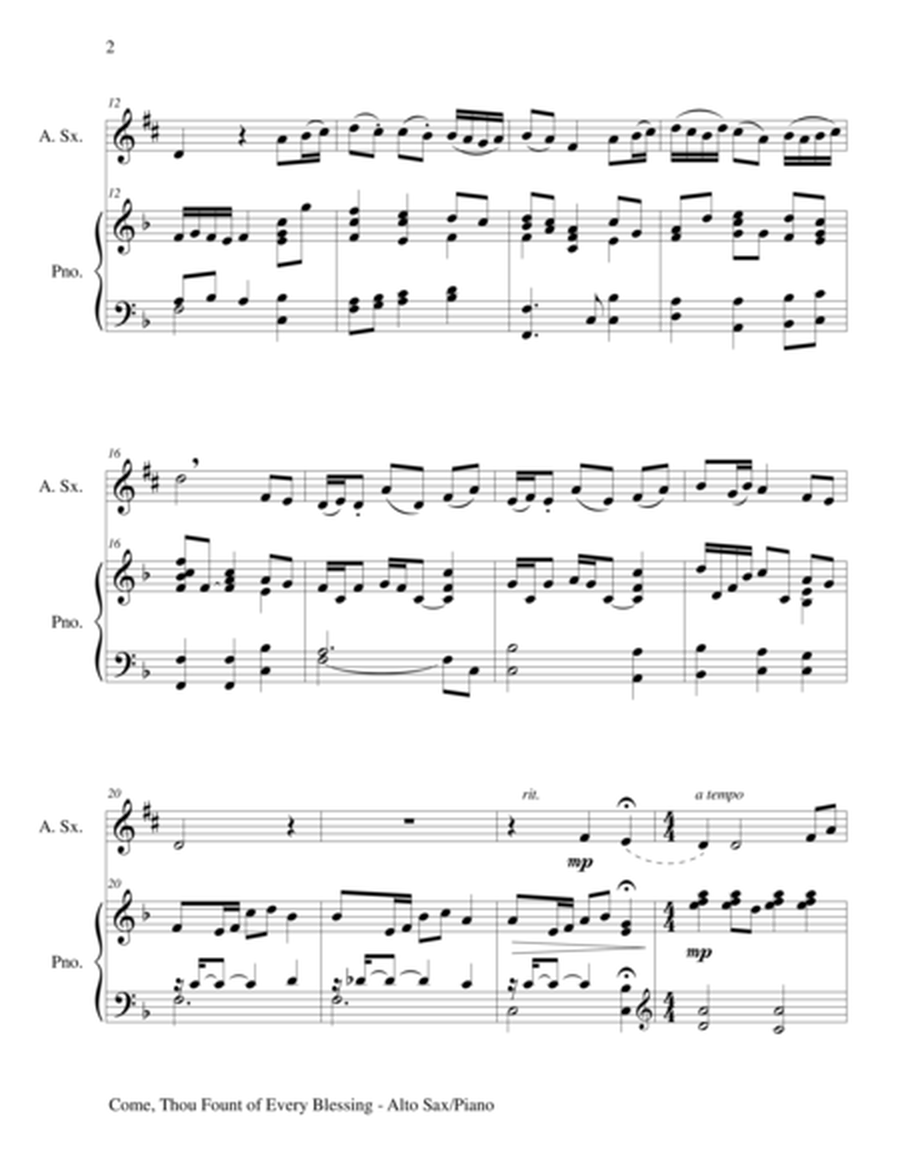 COME, THOU FOUNT OF EVERY BLESSING (Alto Sax/Piano and Sax Part) image number null