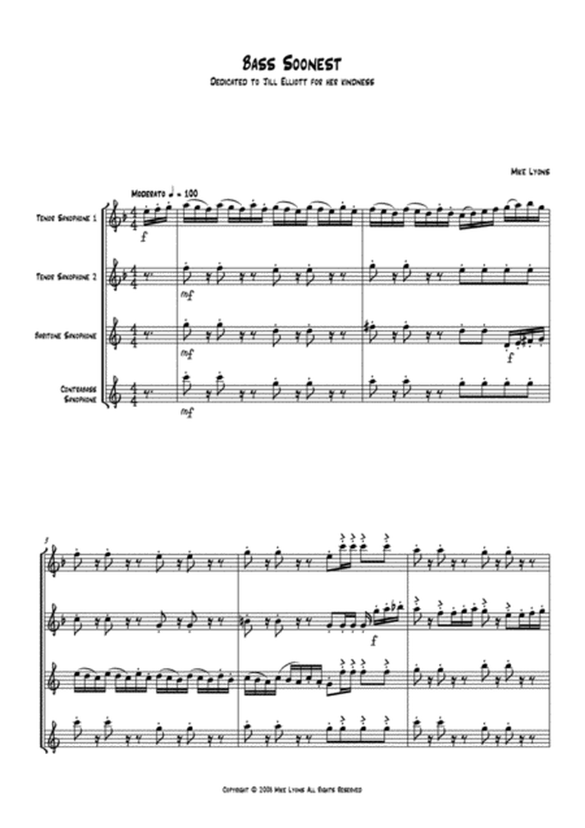 Bass Soonest - Saxophone Quartet image number null