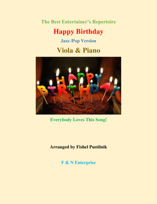 Book cover for "Happy Birthday"-Piano Background for Viola and Piano