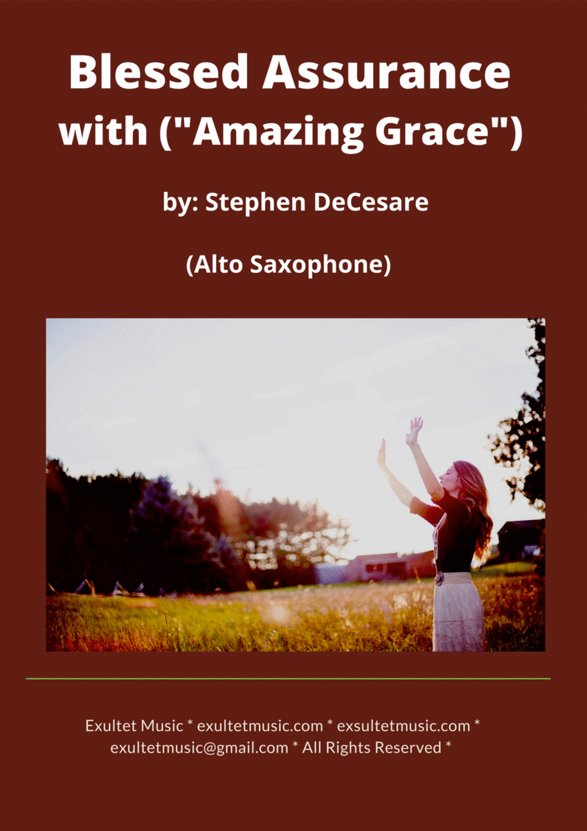 Blessed Assurance (with "Amazing Grace") (Alto Saxophone and Piano) image number null