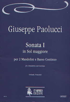 Book cover for Sonata I in G Major for 2 Mandolins and Continuo