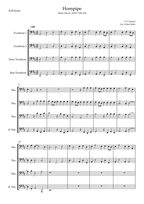 Book cover for Hornpipe (G.F. Handel HWV 348-350) for Trombone Quartet