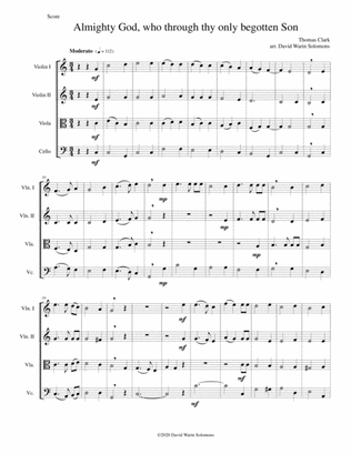 Almighty God, who through thy only begotten Son (Easter motet) for string quartet