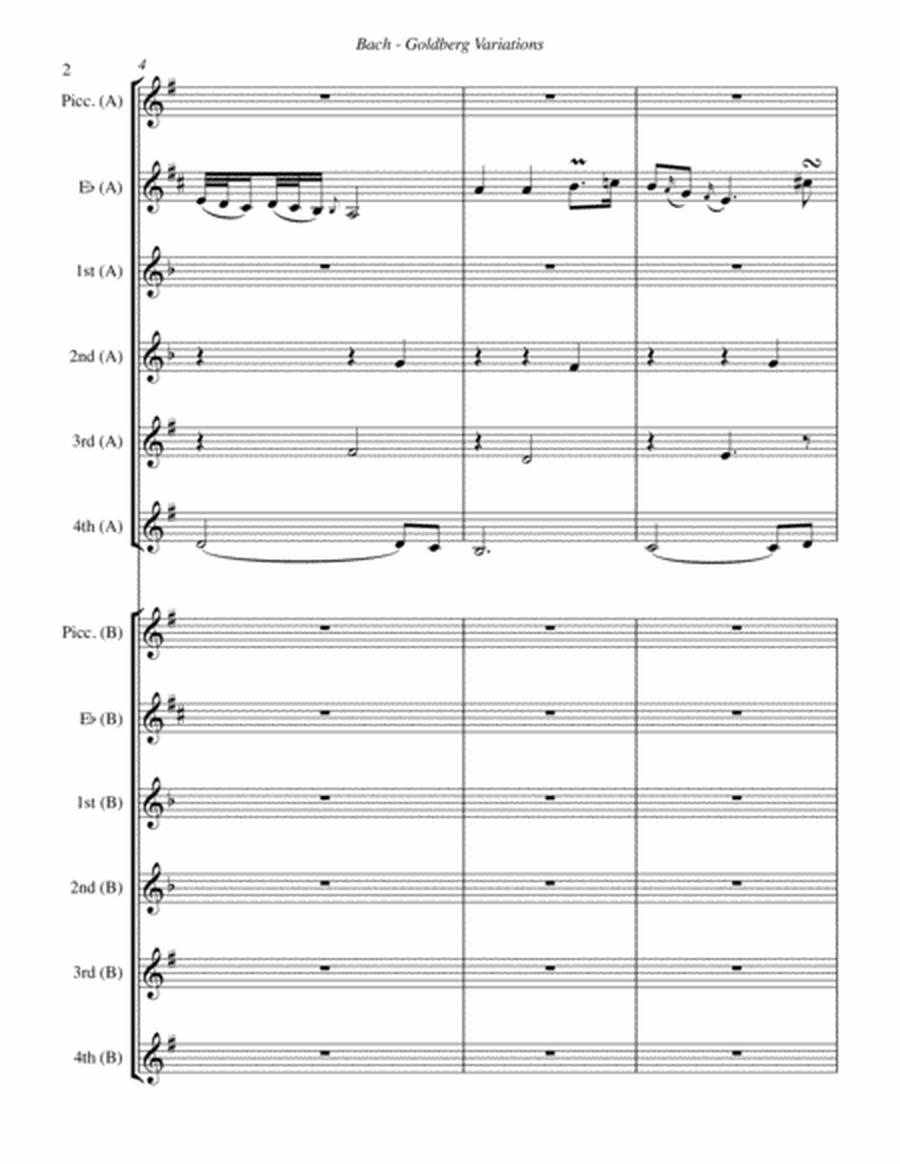Goldberg Variations BWV 988 Selections for 12-part Trumpet Ensemble