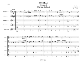 RONDEAU (Mouret) -Clarinet Quintet (SSSSB) - Intermediate Level