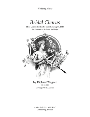 Book cover for Bridal Chorus / Here Comes the Bride! for clarinet in Bb duet (Ab major)