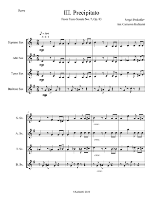Book cover for Piano Sonata No. 7, Op. 83, III. Precipitato