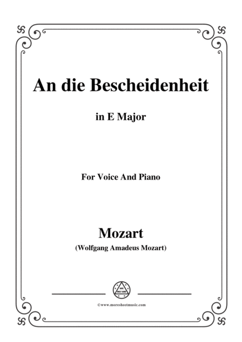 Mozart-An die bescheidenheit,in E Major,for Voice and Piano image number null