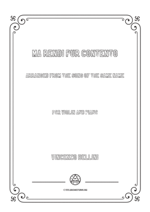 Book cover for Bellini-Ma rendi pur contento,for Violin and Piano