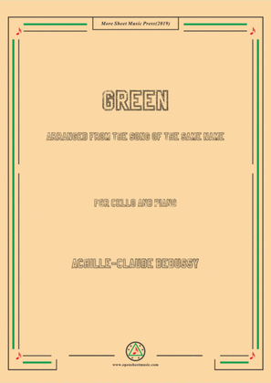 Book cover for Debussy-Green, for Cello and Piano