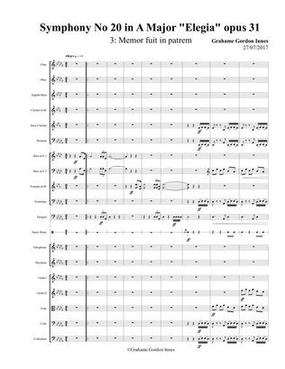 Book cover for Symphony No 20 in A Major "Elegia" Opus 31 - 3rd Movement (3 of 4) - Score Only