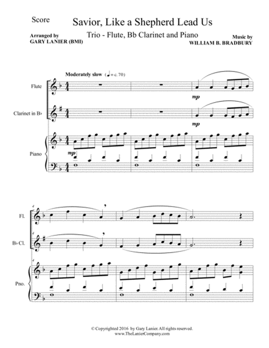 SAVIOR, LIKE A SHEPHERD LEAD US (Trio – Flute, Bb Clarinet & Piano with Parts) image number null