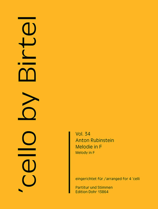 Book cover for Melodie in F für vier Violoncelli op. 3/1