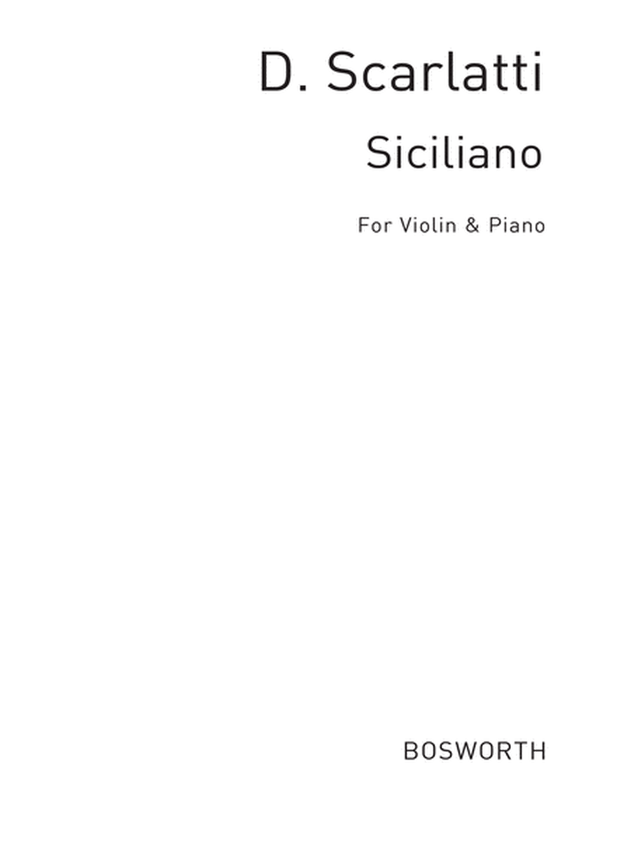 Domenico Scarlatti: Siciliano For Violin And Piano