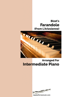 Book cover for Farandole (from Bizet's L'Arlesienne) arranged for intermediate piano