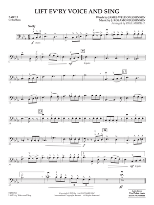 Book cover for Lift Ev'ry Voice And Sing (arr. Paul Murtha) - Pt. 5 - Cello/Bass