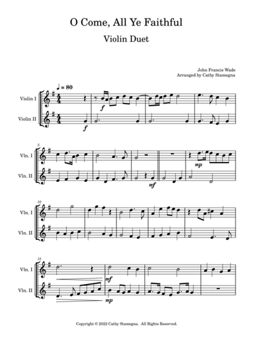 O Come, All Ye Faithful (Violin Duet) image number null
