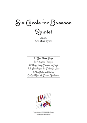 Book cover for Bassoon Quintet - Six Carols for Bassoons