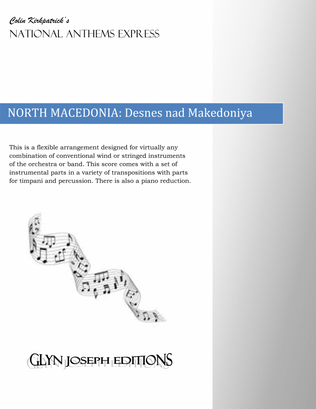 Book cover for North Macedonia National Anthem: Desnes nad Makedoniya