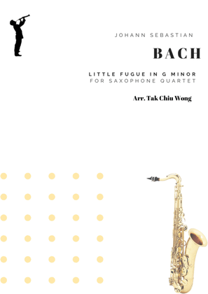 Book cover for Little Fugue in G minor arranged for Saxophone Quartet