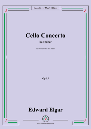 Book cover for Elgar-Cello Concerto,in e minor,Op.85